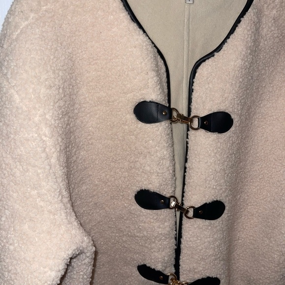 Cream Toggle Women's Coat - Picture 2 of 4